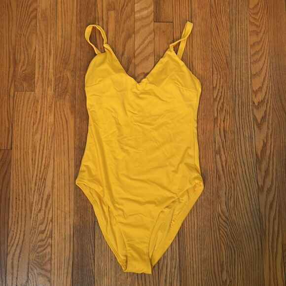Andie Swim The Marco One Piece LT Swimsuit Daffodil Yellow size Small Tall NWT - Picture 3 of 7